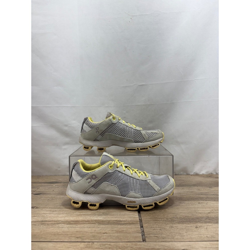 On Running CloudTec Tennis Shoes Women's‎ US W8 Gray Yellow Lightweight Sneakers